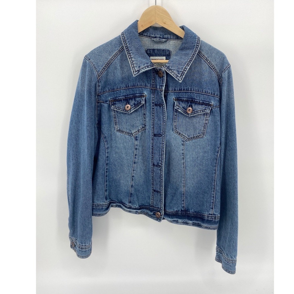 Mossimo Denim‎ Jacket Womens 2 Blue Excellent Cotton Trucker Button Up Pocket